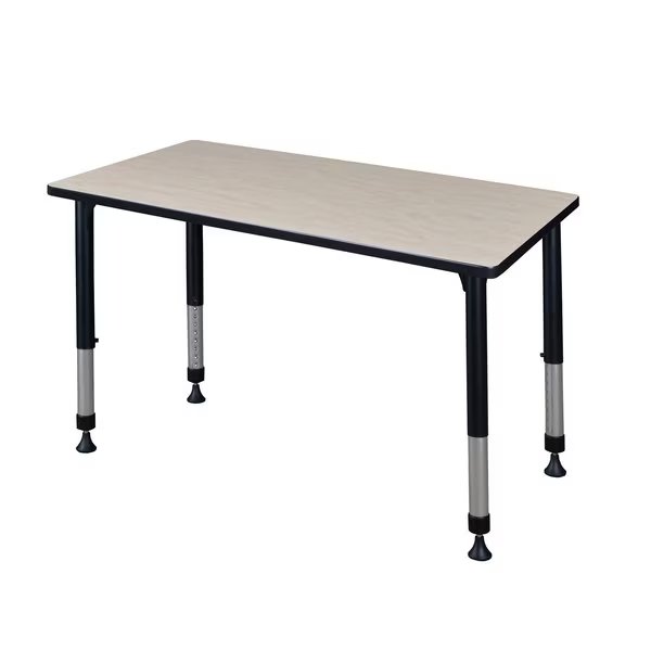 Rectangle Tables > Height Adjustable > Rectangular Classroom Tables, 48 X 24 X 23-34, Maple, KEE, Mfr# MT4824PLAPBK